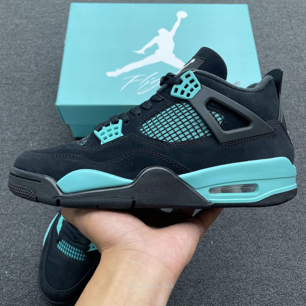 Air Jordan 4 Retro Tiffany Black Green (8) - newkick.cc